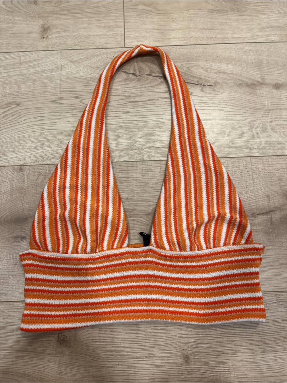 H&M Orange & White Striped Knit Bottoms